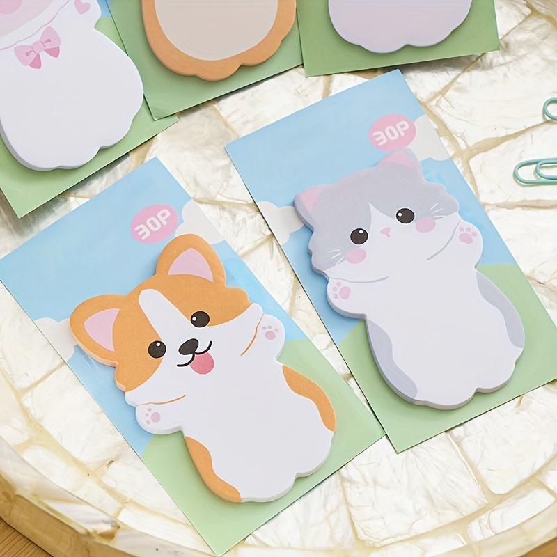 Cute Animal Special-shaped Sticky Notes, Adhesive Sticky Notes, Cartoon Decoration, Message Label Stickers, Note Markers for Office