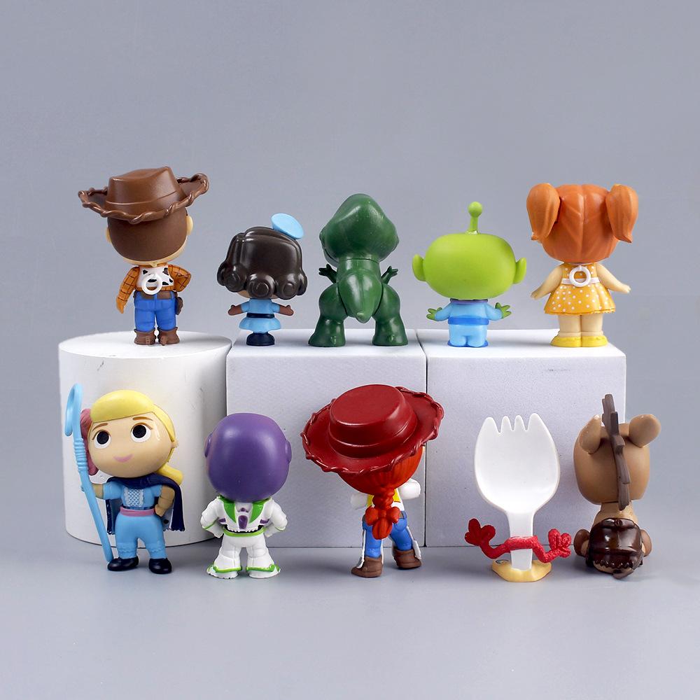 10Pcs Anime Toy Story Action Figure Buzz Lightyear Woody Jessie Alien Kawaii Doll Collectible Model Toys Kid Christmas Gift PVC Poseable Articulated