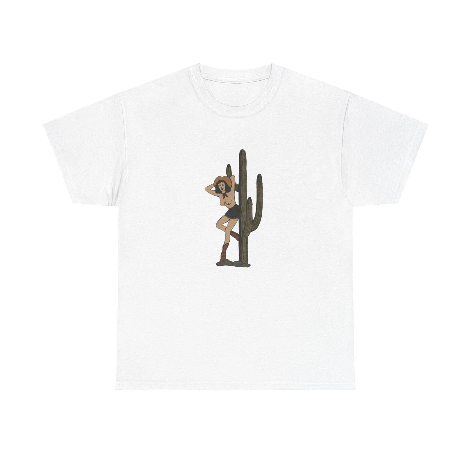 Desert Cowgirl Pinup Graphic T-Shirt Cotton Tee New Gift Vintage 4XL
