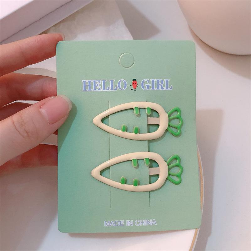 Baby Hair Clips Gentle 2pcs Kawaii Carrot Clips for Girls Soft Silicone Non-Slip Bangs Clips Kids Hairpins