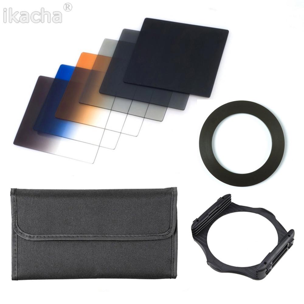 9 In 1 ND 2 4 8 + Gradual ND4 Blue Orange Filter 49 52 55 58 62 67 72 77 82mm Kit for Cokin P Set SLR DSLR Camera Lens