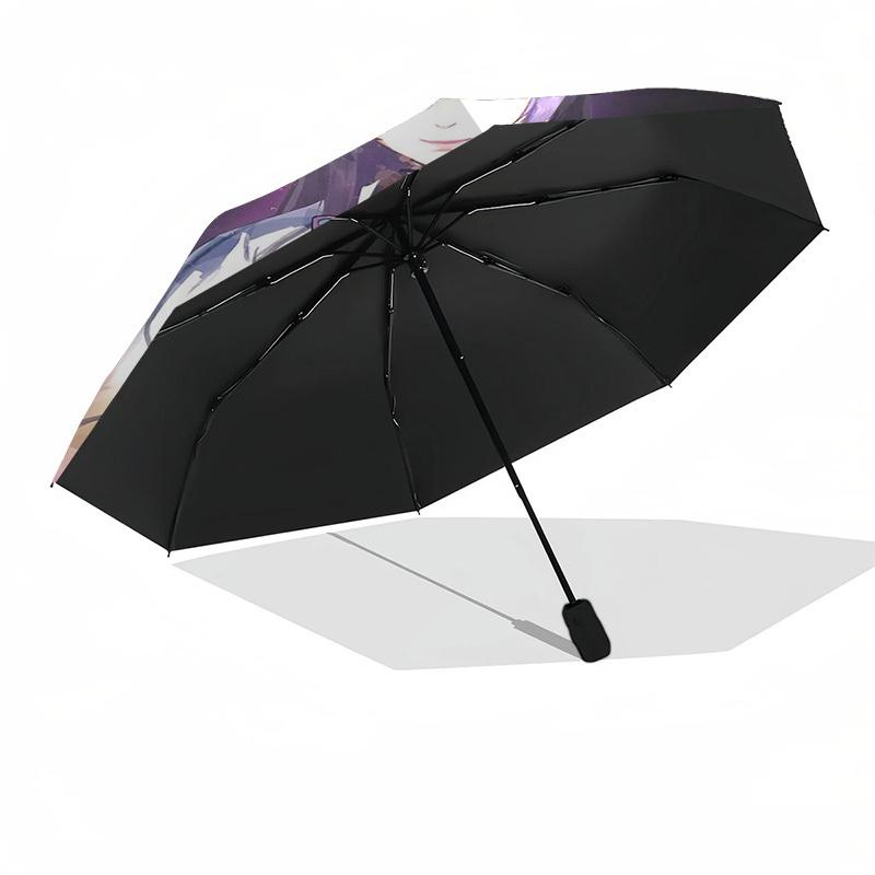 1pc Anime Character Inspired Outdoor Umbrella - Automatic Opening/Closing, Portable 3-Fold Design with 8-Bone Iron Frame - Perfect Gift for Fans, Trav