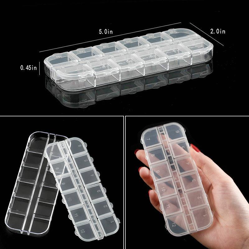 Transparent Plastic Storage Jewelry Box Compartment Adjustable Container For Beads Earring Box For Jewelry Rectangle Box Case