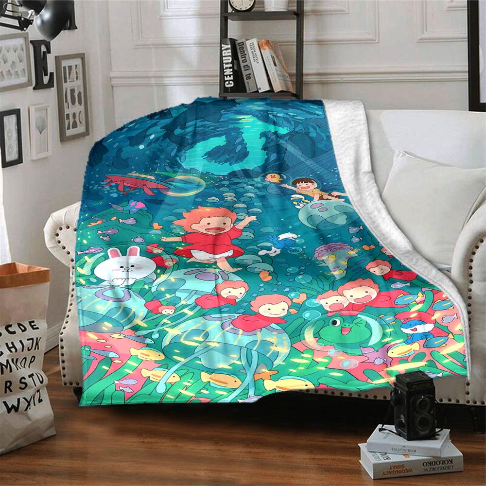 Ponyo Blanket Soft & Cozy Great for Picnics Office Sofa for All Occasions Warmthful Decor Ideal Gift For Birthday Valentine'S Day