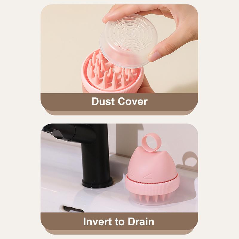 Silicone Shampoo Head Scalp Massage Brush Silicone Body Brush Hair Washing Comb Bath Spa Shower Brush Add Liquid Bathing Brush