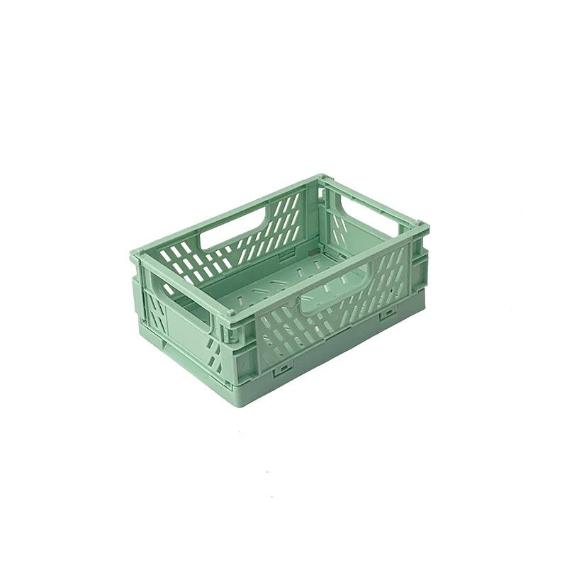 Collapsible Crate Plastic Folding Storage Box Basket Utility Cosmetic Container Desktop Holder Home Use School Desk Storage Box