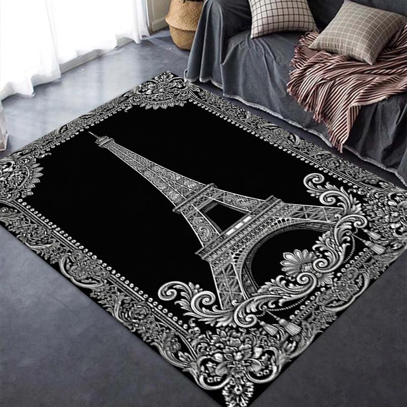 2025 New Paris Eiffel Tower Carpet Rug for Living Room Bedroom Home Sofa Decoration,Kids Play Non-slip Floor Mat86