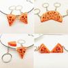 7Pcs Fun Pizza Pendant Necklace/Keychain Accessory for Daily Wear Dates Parties