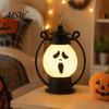 Funny Ghostly Face Halloween Ghost Night Light, Portable Retro LED Lamp with Hanging Light Ring, Battery Operated Vintage Horse Lantern for