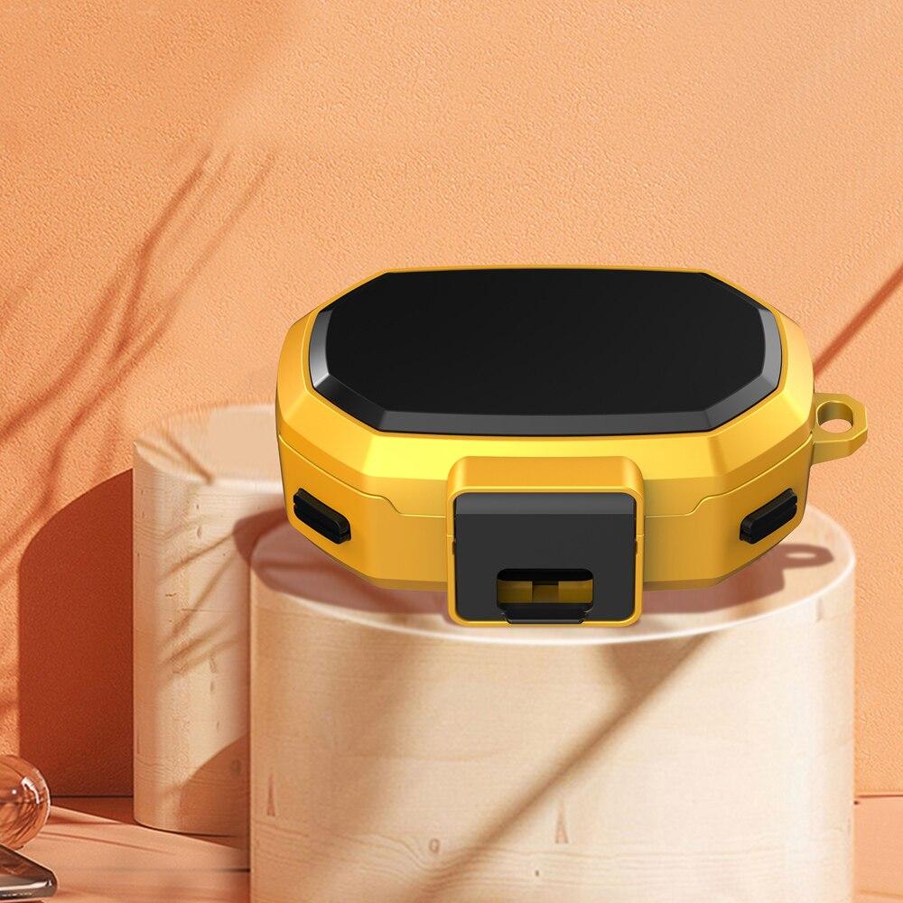 KEYSION Bluetooth Чехол для наушников jabra Elite 7 Pro Силикон + ПК с переключателем + крючком Ударопрочная крышка для Jabra Elite 7 Active for Elite 7 Active жёлтый