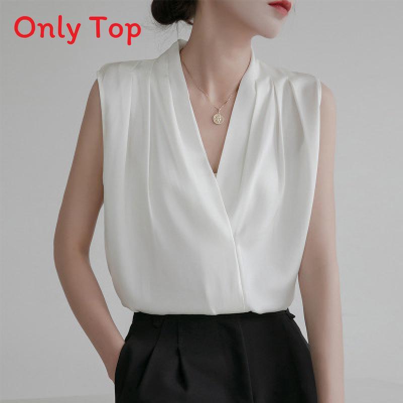 Satin Shirt For Women Long Sleeve With French Design And Classic Style For Office Wear