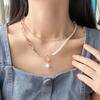 Vintage Gold Color Multiple Styles Imitation Pearl Necklace For Women Boho Trendy Multi-Layer Crystal Pendant Necklaces Jewelry