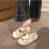 Thick-soled Muffin Cool Slippers for Women's Summer Wear, New Heightened High-heeled Soft-soled Skirt, Non-slip Beach Sandals