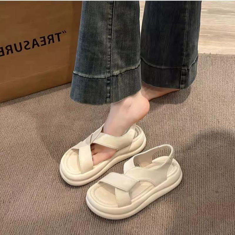 Thick-soled Muffin Cool Slippers for Women's Summer Wear, New Heightened High-heeled Soft-soled Skirt, Non-slip Beach Sandals