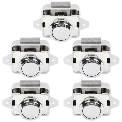 Push Button Catch Lock, Chrome Cabinet Door Lock for Drawer Cupboard Camper Van Caravan – 26mm Cutout