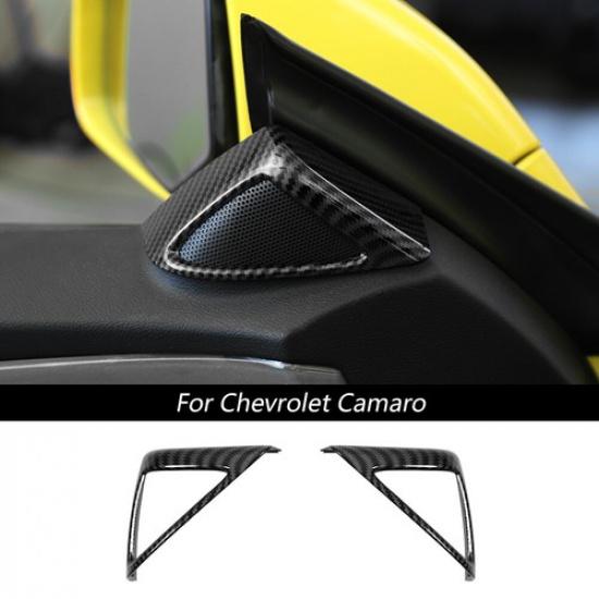 Front A-Pillar Speaker Cover Trim Decor Frame Bezel Kit For Chevy Camaro 2010-15