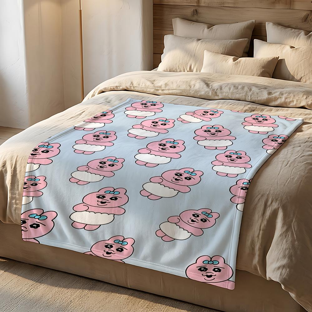 Cute O-Opanchu UsagiS Throw Short Plush Throw Blanket Soft Skin-Friendly Multi-Scene Home Office