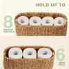 Toilet Paper Storage Basket, Toilet Paper Holder with Storage Coastal Bathroom Decor, Rattan Bathroom Accessories