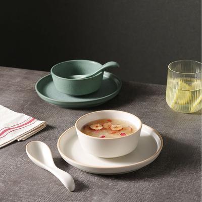 New Chinese-Style Ceramic Tableware Set Household Simple Bucket-Shaped Bowl Tableware Set Matte High-Value Dishes