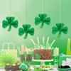 5Pcs Green Clover Honeycomb Hanging Pendant Paper Honeycomb Hanging Ornament  for Home