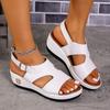 Fashion 2025 Summer New Women's Roman Sandals Vintage Outdoor Casual Buckle Strap Wedges Comfortable Shoes Daily Plus Size Sandals