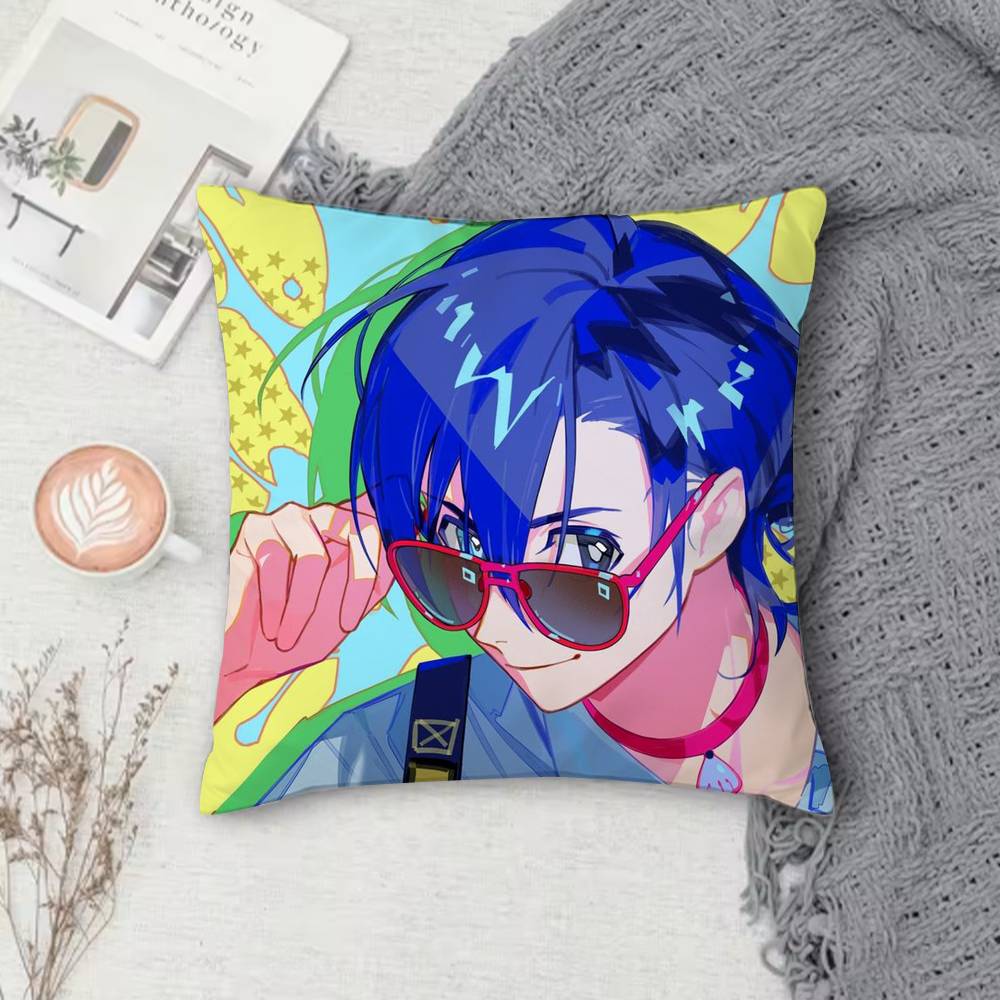 SSummer Time Rendering Doublesided Printed Square Decorative Cushion Cover for Sofa Living Room Home Decor 30x30 cm