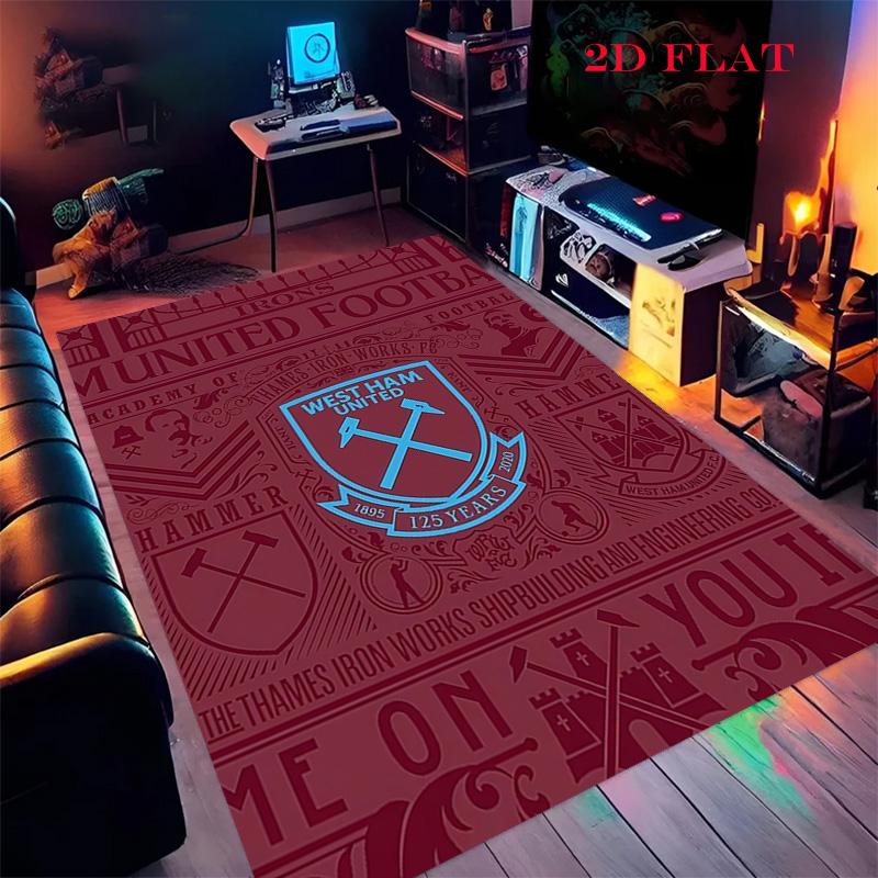 Dywan z logo West Ham do salonu, sypialni, domu, dekoracja sofy, antypoślizgowa mata podłogowa dla dzieci do zabawy