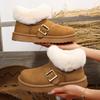 Fashion Comfort Fluffy Fur Snow Boots Women Fashion Buckle Platform Winter Ankle Boots Woman Faux Suede Short Plush Warm Cotton Shoes