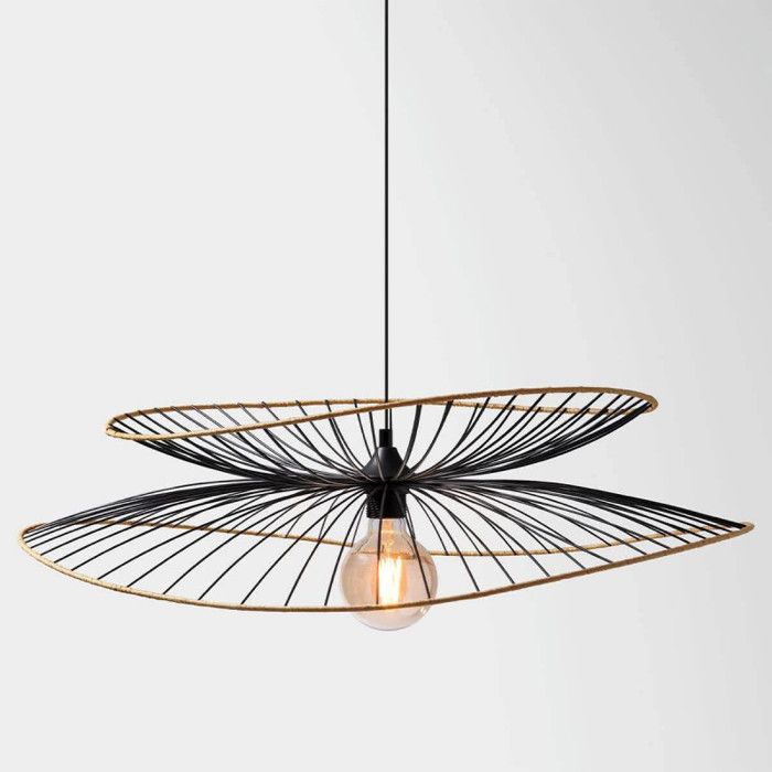 "Alara" Wire Suspension In Black Metal Diameter 70 Cm Atmosphera