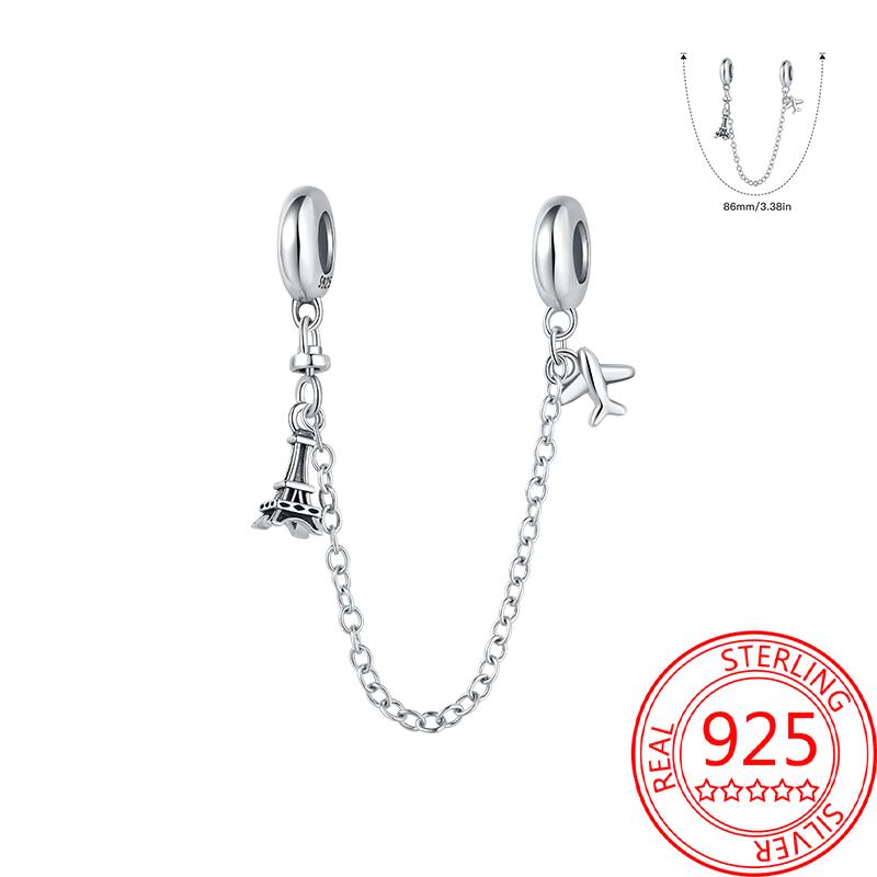 Miedziany Wieża Eiffla Samolot Podróżny Zawieszka Koraliki Pasują do Bransoletki Charm Oryginalnej Dla Kobiet Tworzenie Biżuterii