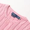 Polo Ralph Lauren SS23 Solid Color Logo Embroidered Slim Fit Cable Knit Sweater Women Sweater Pink WMPOSWENC020592-650