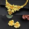 Elegant Bridal Jewelry Set with Fashionable Necklace and Clip Earrings In Gold Stylish Outfits Jewelry Accessory