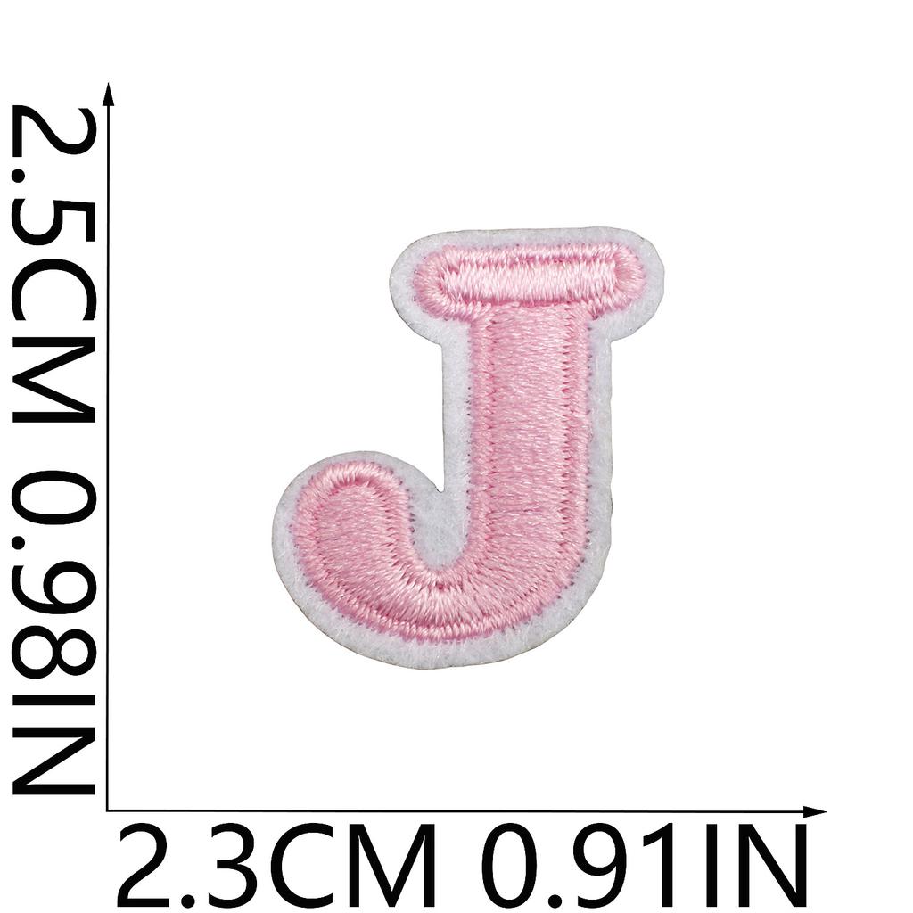 Mini Pegatina de Tela Bordada con Alfabeto Inglés Tamaño Pequeño DIY para Bolso Cambiante Parche Decorativo Pegatina Etiqueta Bordada por Computadora Número