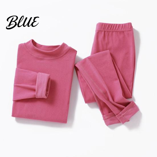 Velvet Sleepwear Set Seamless Double-sided Thermal Underwear Winter Unisex 2 Pcs/Set Round Neck Homewear Thick