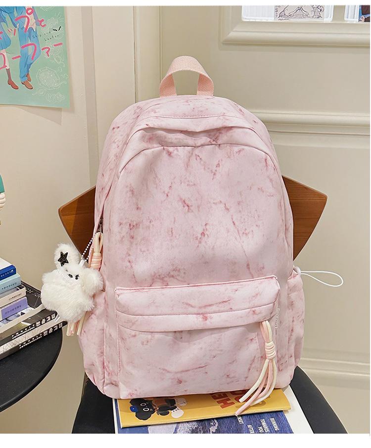 School bag summer new Mori high-value college student school bag fresh tie-dye versatile backpack casual simple shoulder bag
