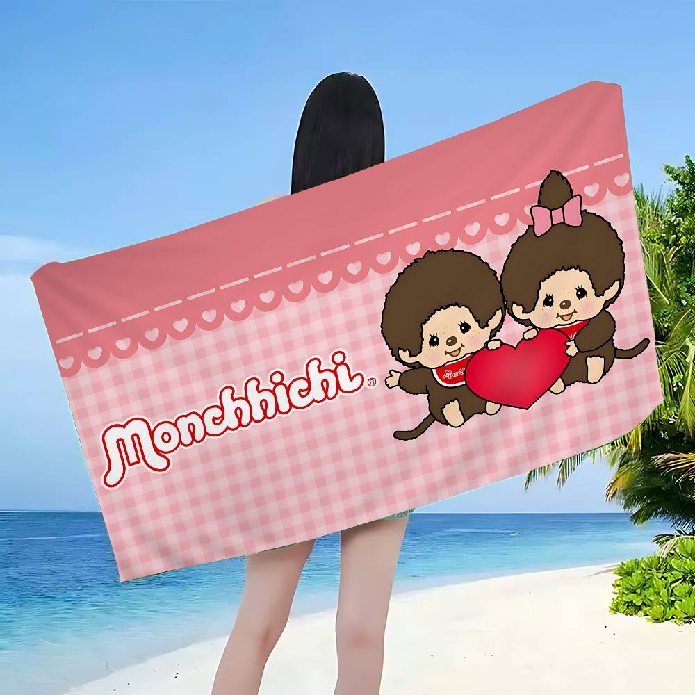 Popular Cute M-Monchhichi Beach Towel Colorful Bath Towels For Girl Microfiber Quick Dry Sand Free Beach Yoga Spa