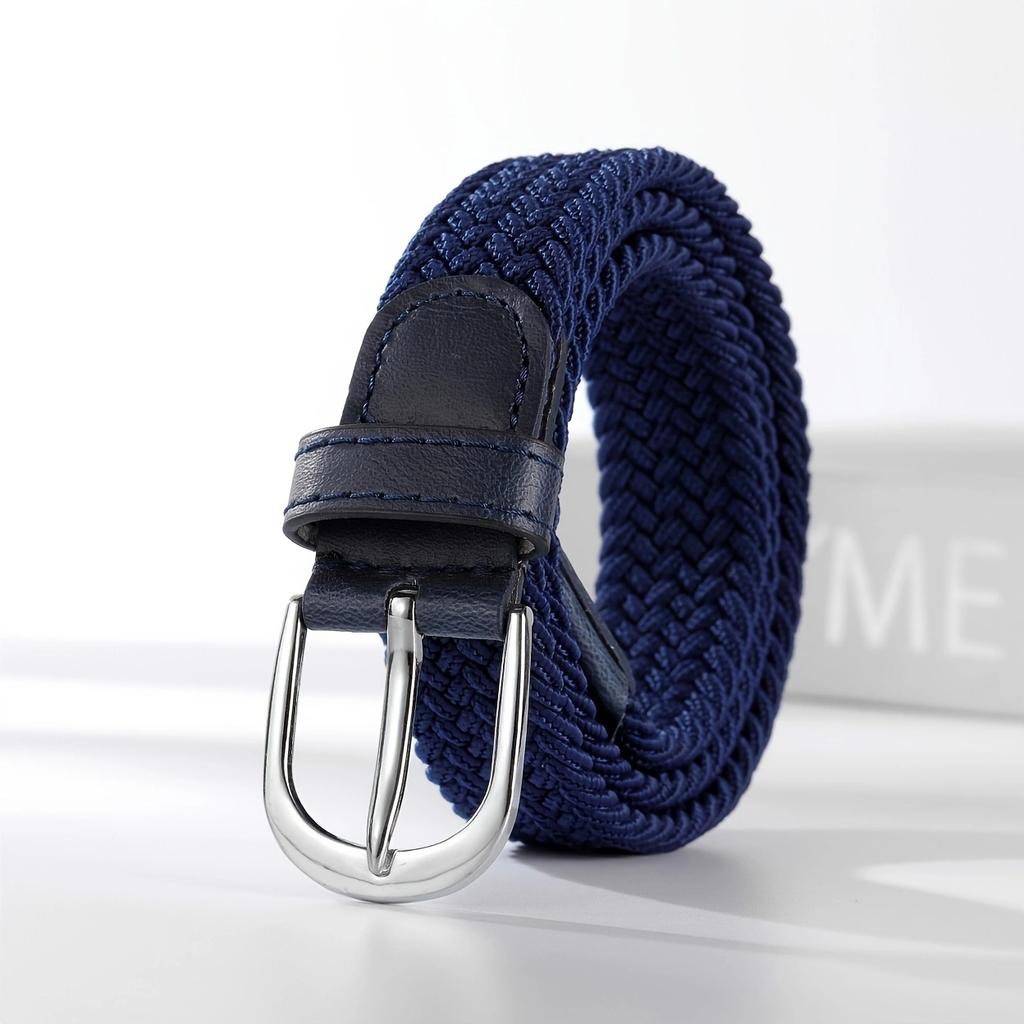 Children'S Unisex Knitted Belt Elastic Elastic Fine Belt Casual Canvas Belt Tide