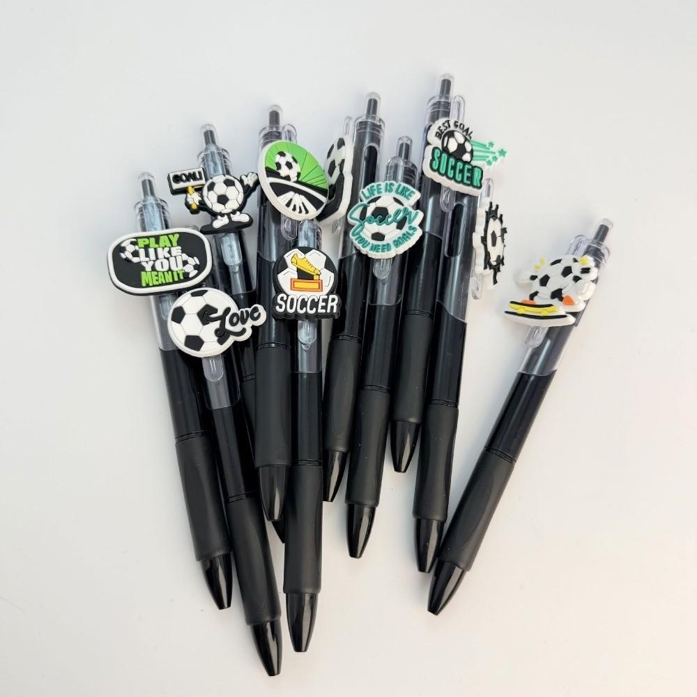 10pcs Black Ink Football Style Pens Creative Gel Pen School Supplies Ballpoint Pens Students