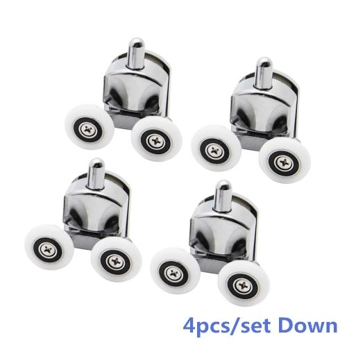 Rodillos para la puerta de la ducha de 23mm/25mm, aleación de Zinc, doble rueda, puerta corredera de ducha, rodamiento de rodillos, reemplazo de ruedas