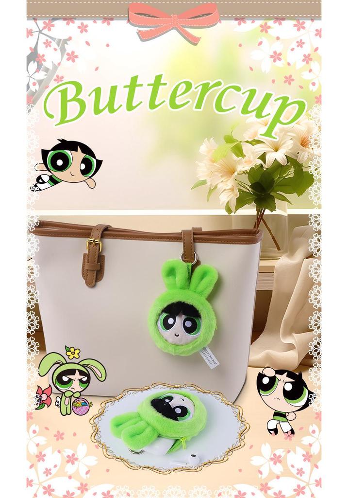 Powerpuff Girls Bunny Costume Mini Shoulder Bag with Bubble Earphone Case & Plush Pendant