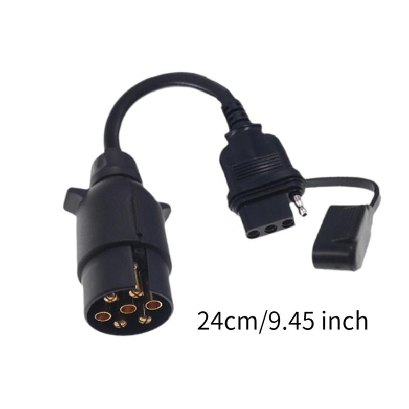 Trailer Connector European 7-Pin To American 4-Pin Without Brake Light Trailer Adapter Vehicle Tow Hitch Wire Plug for Vehicles