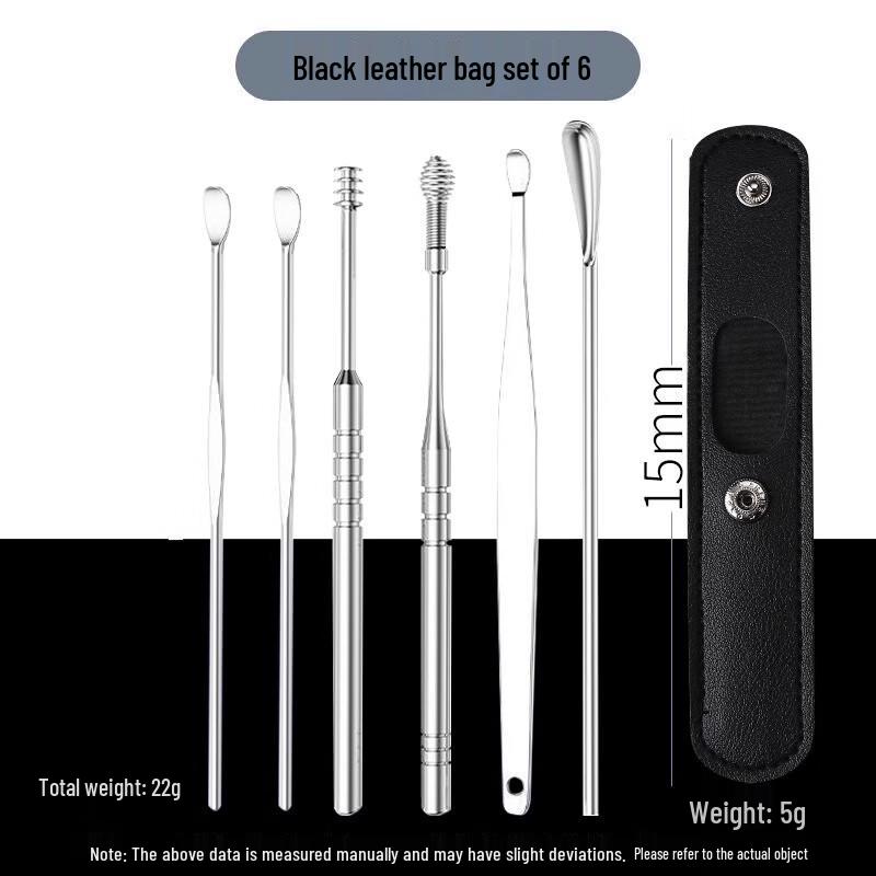6-Piece Stainless Steel Ear Pick Kit