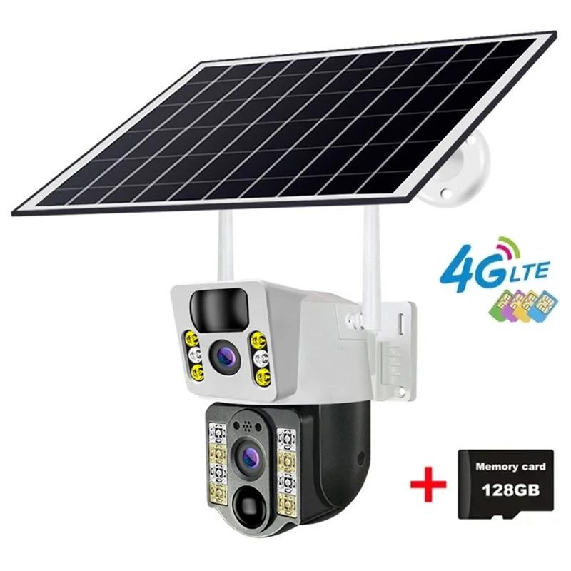 8MP 4K Solar Camera Outdoor Dual Lens WIFI Smart Life Home Automation IP Camera Night Vision Security Camera 360 Monitoring CCTV