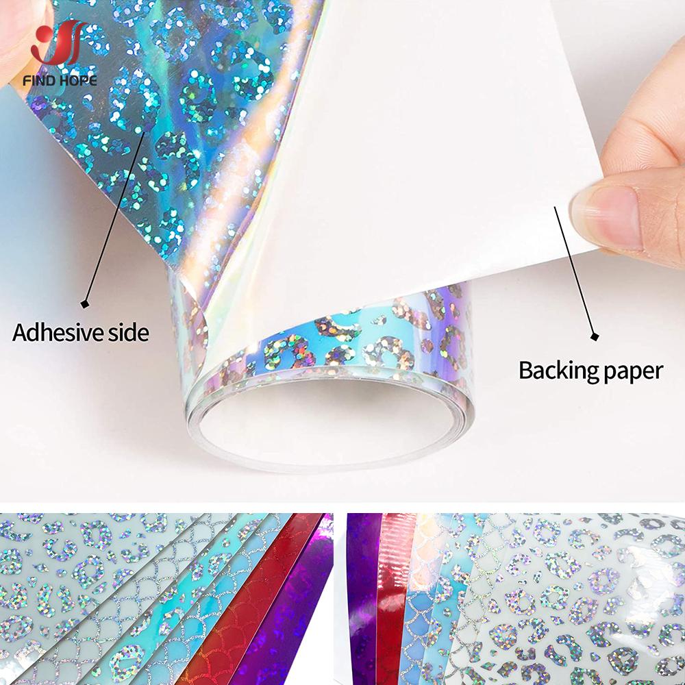 Adhesive Vinyl Holographic Rainbow Leopard Mermaid Permanent Craft Vinyl for cut Silhouette Cameo Decal Signs Stickers DIY