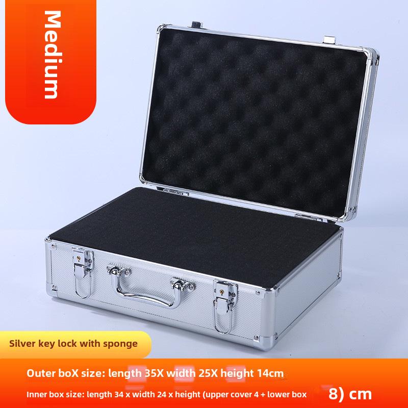 Cutie de scule portabilă din aliaj de aluminiu cu încuietoare pentru depozitarea feroneriei, documentelor și numerarului