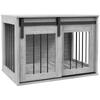 80cm Dog Crate Furniture With Removable Cushion For Large Dogs Grey