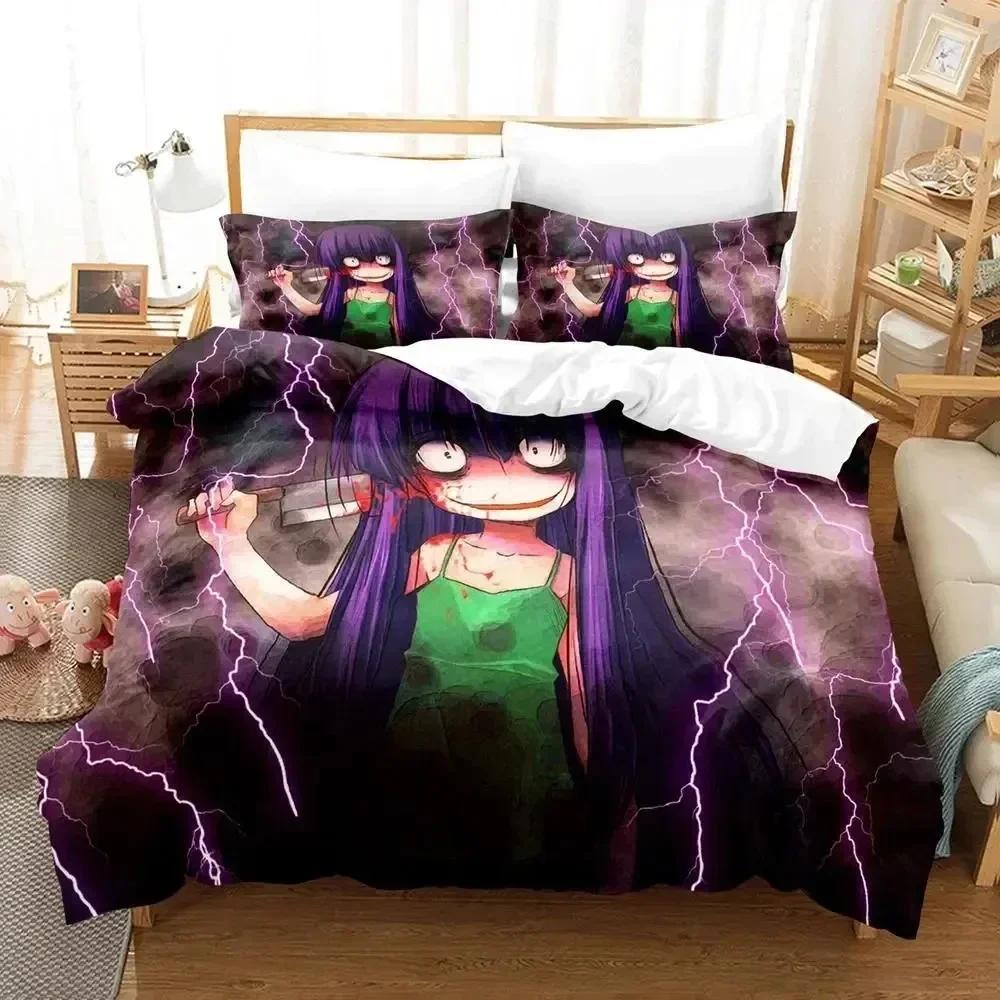 

3D Higurashi When They Cry Bedding Set Printed Bed Set With Pillowcase Duvet Cover Soft Queen King Size Bedclothes Home 70x133cm 2pcs