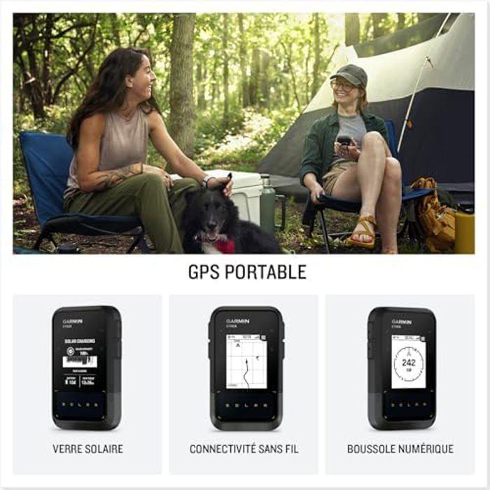 GPS de Navigation Solaire - Garmin eTrex Solar - Écran 2,2" - Autonomie illimitée - Noir