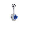 14G Blue Series Stainless Steel Belly Button Ring - Simple, Fashionable, Sexy, Japanese & Korean Style