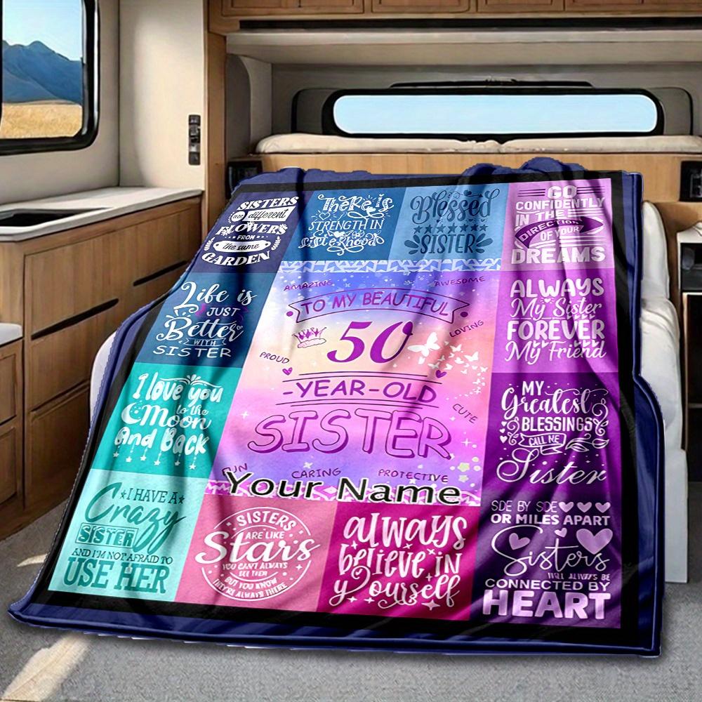 Sister And Friend Blanket Personalized Name Soft Comfortable Stylish Blanket Car Blanket Perfect For Travel Camping Outdoor Home Suitable For All